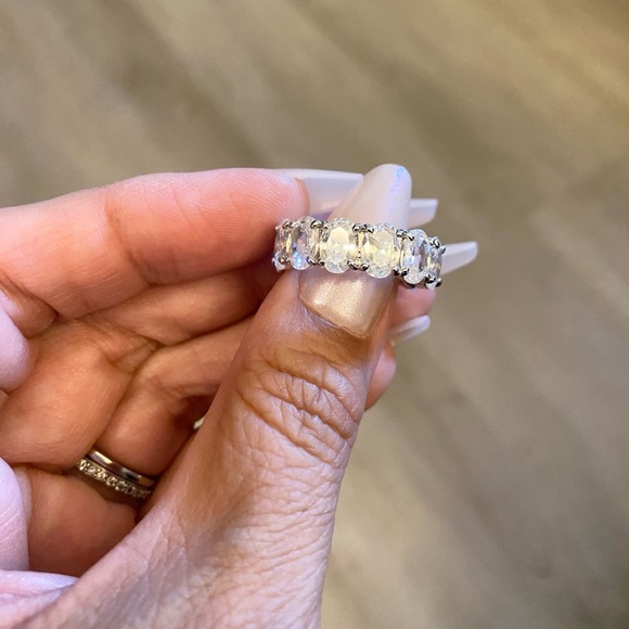 Oval Cubic Zirconia Eternity Ring - Picture 13 of 15